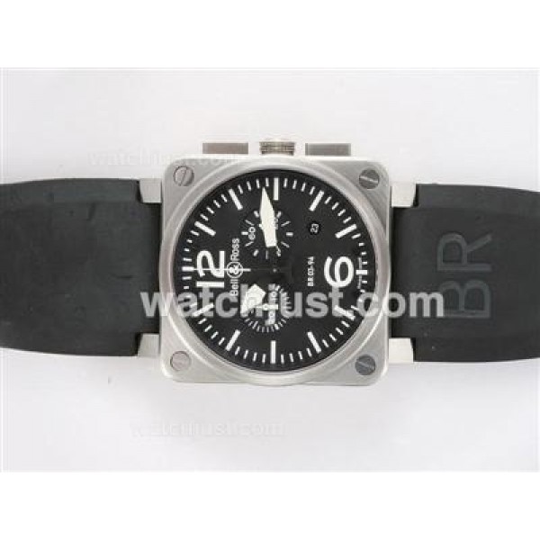 Bell & Ross BR 03-94 Chronograph Swiss ETA Movement AR Coating with Black Dial-Rubber Strap 42x42mm
