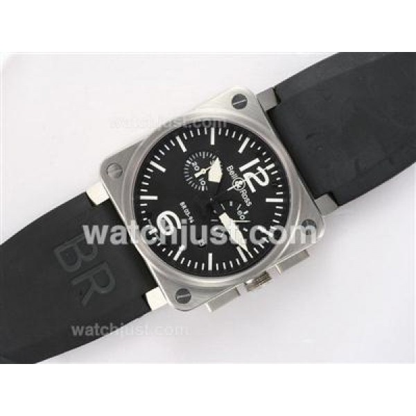 Bell & Ross BR 03-94 Chronograph Swiss ETA Movement AR Coating with Black Dial-Rubber Strap 42x42mm