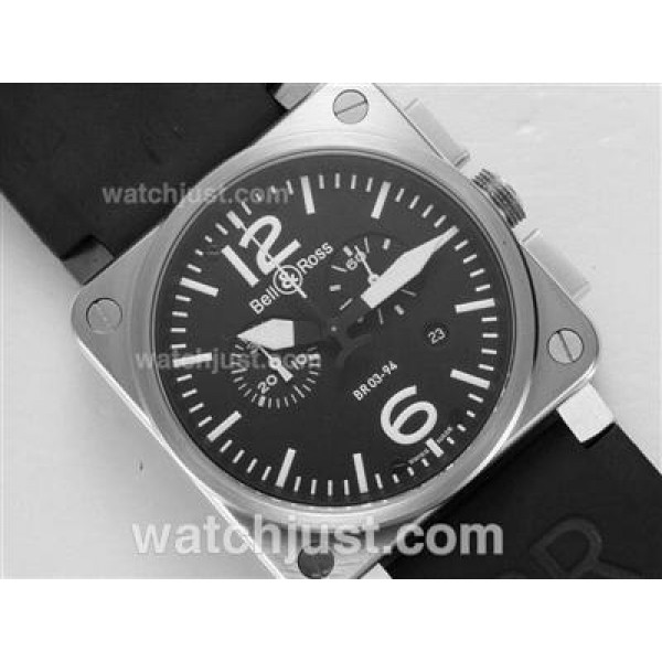 Bell & Ross BR 03-94 Chronograph Swiss ETA Movement AR Coating with Black Dial-Rubber Strap 42x42mm