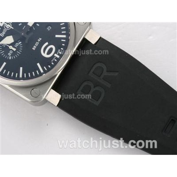 Bell & Ross BR 03-94 Chronograph Swiss ETA Movement AR Coating with Black Dial-Rubber Strap 42x42mm