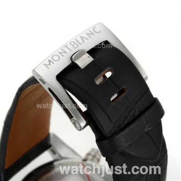 Montblanc Flyback Working Chronograph with Black Dial-Leather Strap