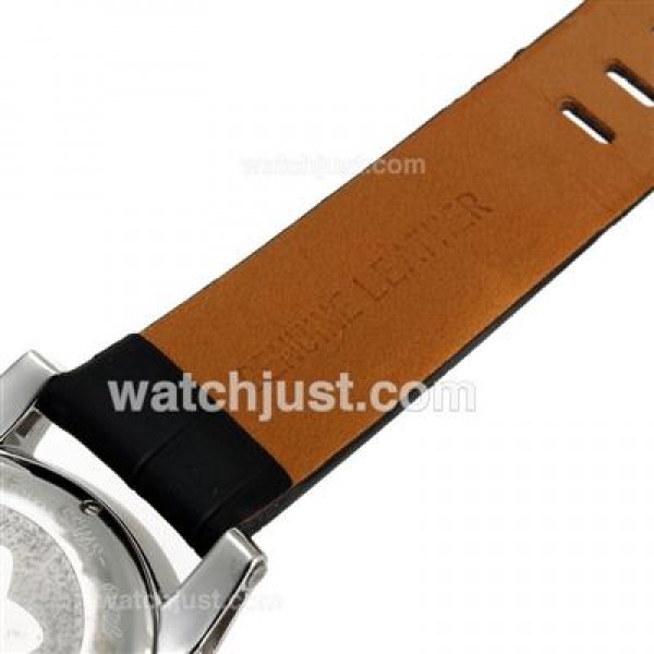 Montblanc Flyback Working Chronograph with Black Dial-Leather Strap