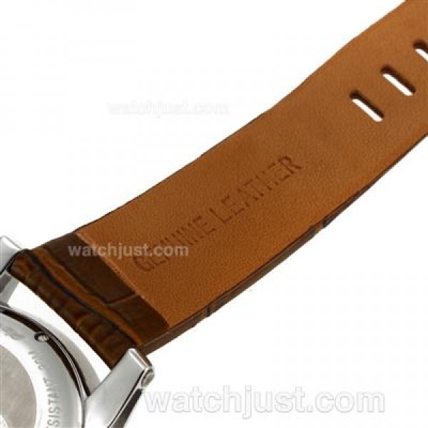 Montblanc Flyback Working Chronograph with White Dial-Leather Strap