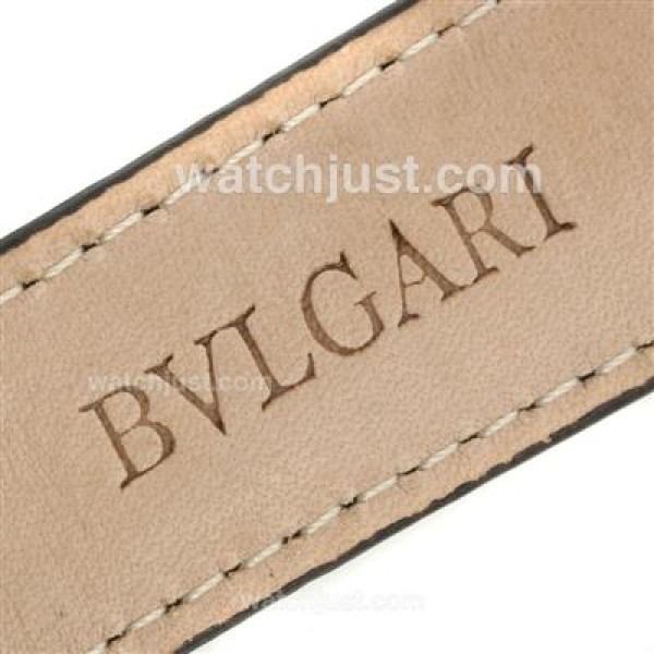 Bvlgari Black Leather Strap with Rose Gold Buckle