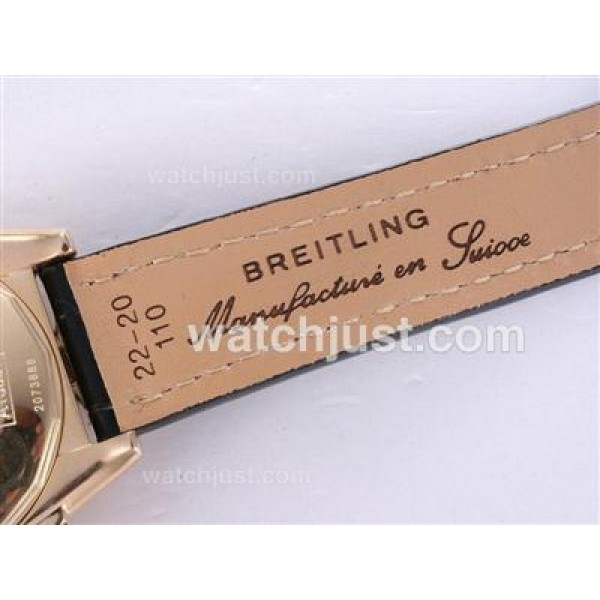 Breitling Chronomat Evolution Chronograph Swiss Valjoux 7750 Movement Gold Case with Black Dial