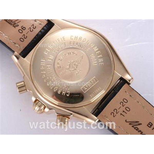 Breitling Chronomat Evolution Chronograph Swiss Valjoux 7750 Movement Gold Case with Black Dial
