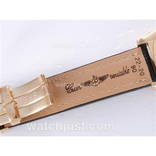 Breitling Chronomat Evolution Chronograph Swiss Valjoux 7750 Movement Gold Case with Black Dial