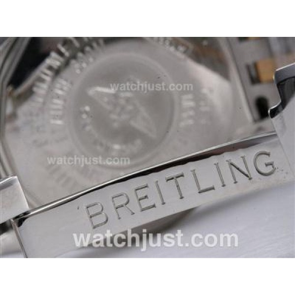 Breitling Chronomat Evolution Chronograph Asia Valjoux 7750 Two Tone with Black Dial