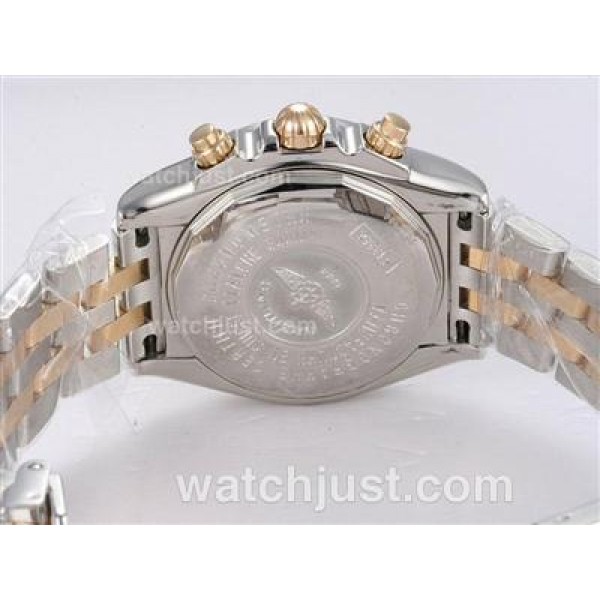 Breitling Chronomat Evolution Chronograph Asia Valjoux 7750 Two Tone with Black Dial