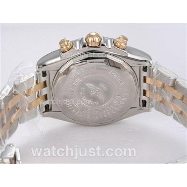 Breitling Chronomat Evolution Chronograph Asia Valjoux 7750 Two Tone with White Dial