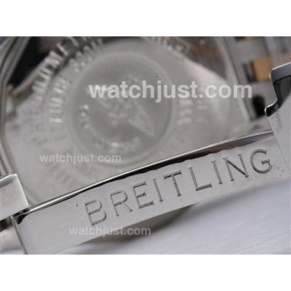 Breitling Chronomat Evolution Chronograph Asia Valjoux 7750 Two Tone with White Dial