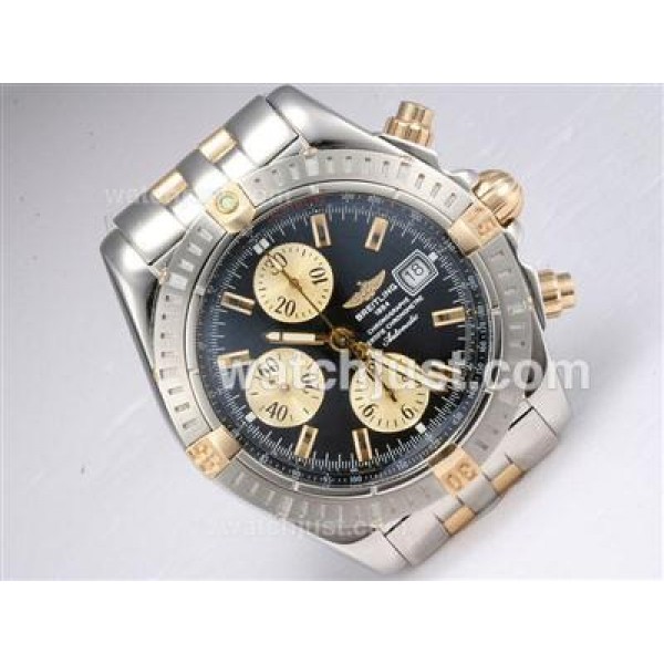 Breitling Chronomat Evolution Chronogrpah Swiss Valjoux 7750 Movement Two Tone  with Black Dial