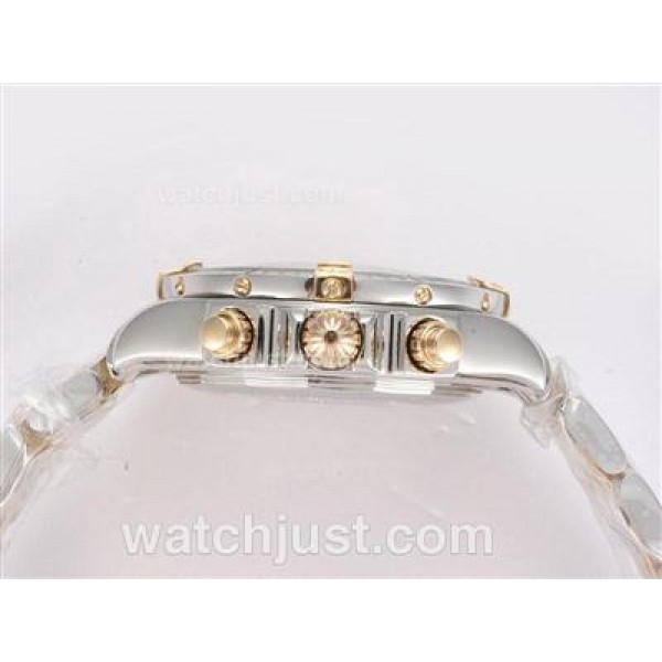 Breitling Chronomat Evolution Chronogrpah Swiss Valjoux 7750 Movement Two Tone  with Black Dial