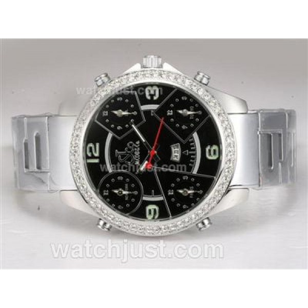 Jacob & Co Classic Five Time Zone Diamond Bezel with Black Dial