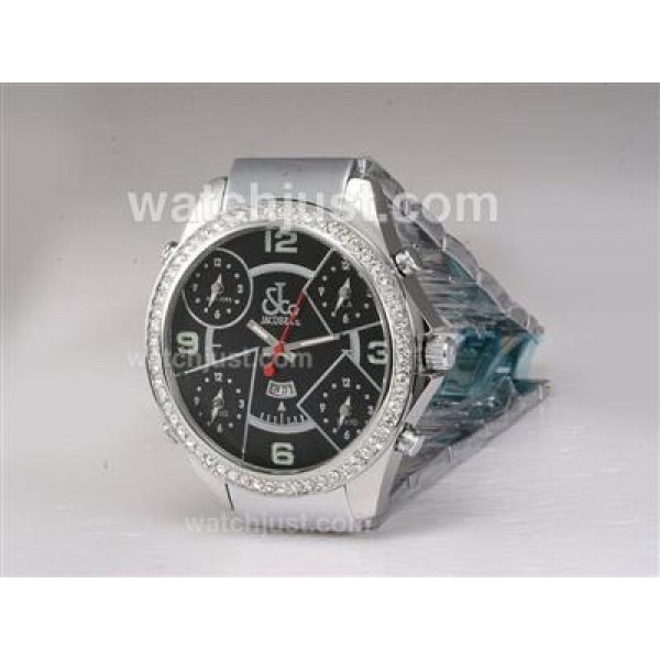 Jacob & Co Classic Five Time Zone Diamond Bezel with Black Dial
