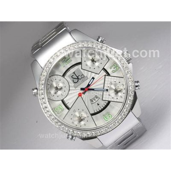 Jacob & Co Classic Five Time Zone Diamond Bezel with White Dial