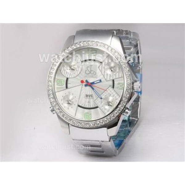 Jacob & Co Classic Five Time Zone Diamond Bezel with White Dial