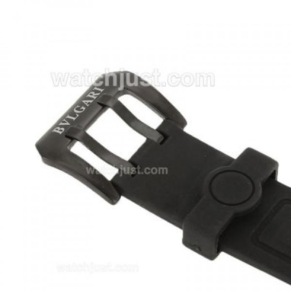 Bvlgari Black Rubber Strap with PVD Buckle
