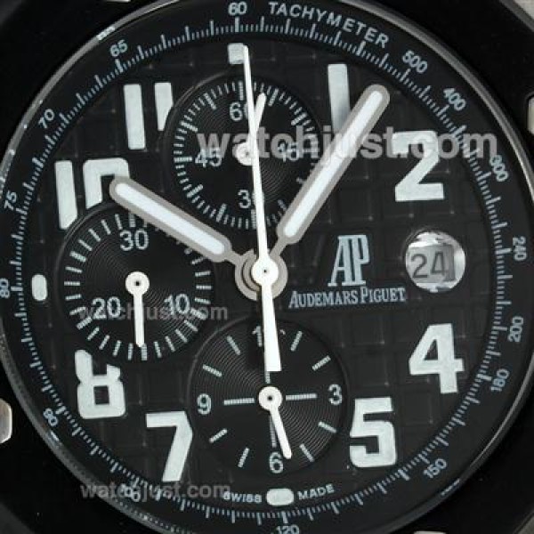 Audemars Piguet Royal Oak Working Chronograph with Black Dial-Rubber Strap