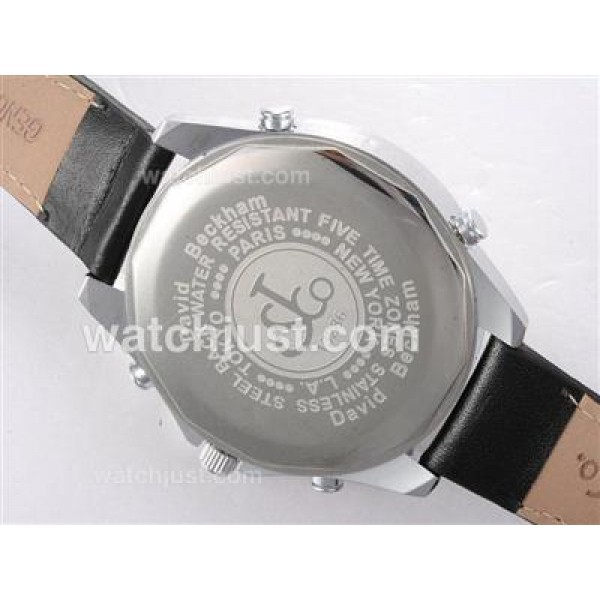 Jacob & Co Classic Five Time Zone Diamond Bezel with Black Dial and Strap