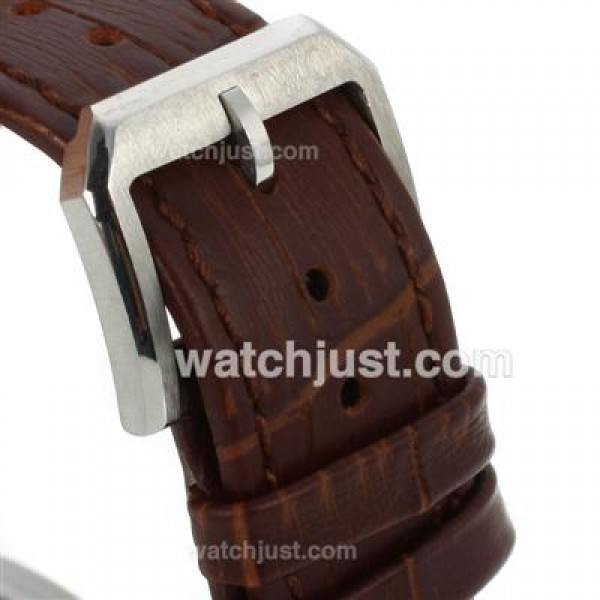 IWC Portofino Automatic Blue Stick Markers with White Dial-Leather Strap