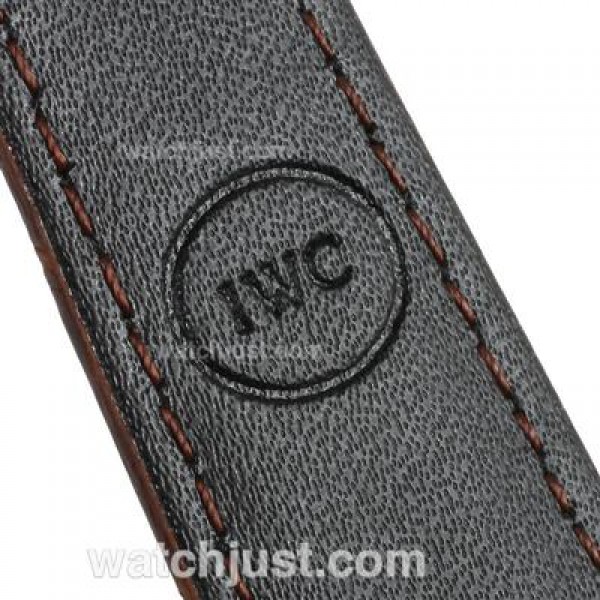 IWC Portofino Automatic Blue Stick Markers with White Dial-Leather Strap