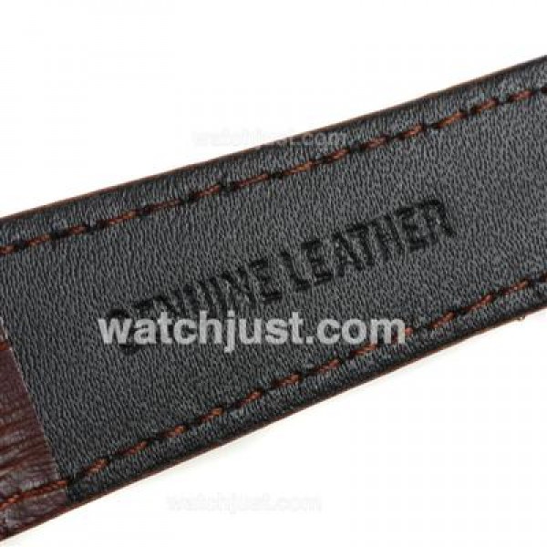 IWC Portofino Automatic Blue Stick Markers with White Dial-Leather Strap