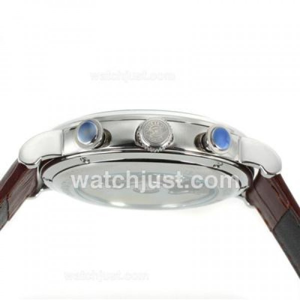 IWC Portofino Automatic Blue Stick Markers with White Dial-Leather Strap