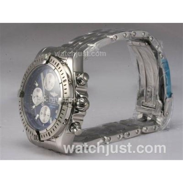 Breitling Chronomat Evolution Chronograph Swiss Valjoux 7750 Movement with Blue Dial