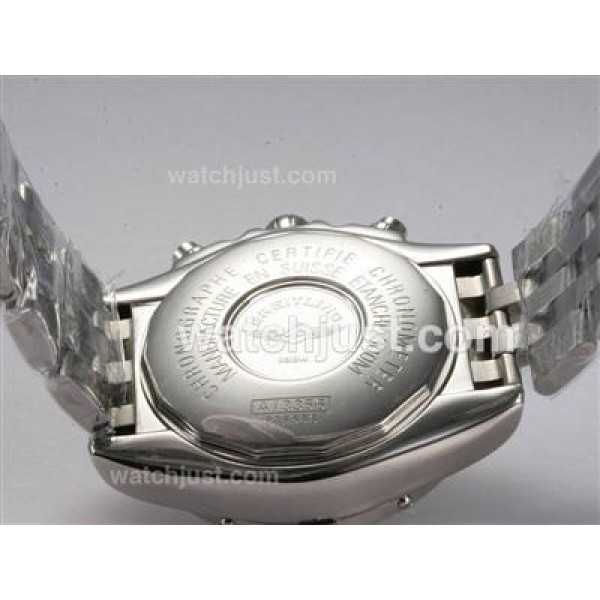 Breitling Chronomat Evolution Chronograph Swiss Valjoux 7750 Movement with Blue Dial