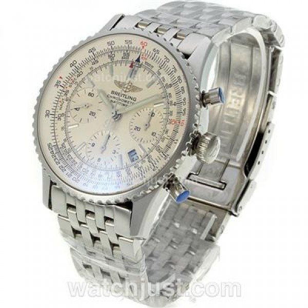 Breitling Navitimer Chronograph Swiss Valjoux 7750 Movement with White Dial