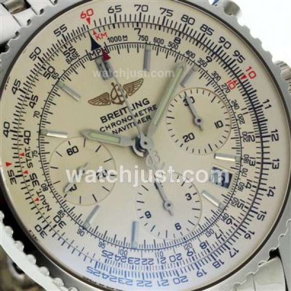 Breitling Navitimer Chronograph Swiss Valjoux 7750 Movement with White Dial