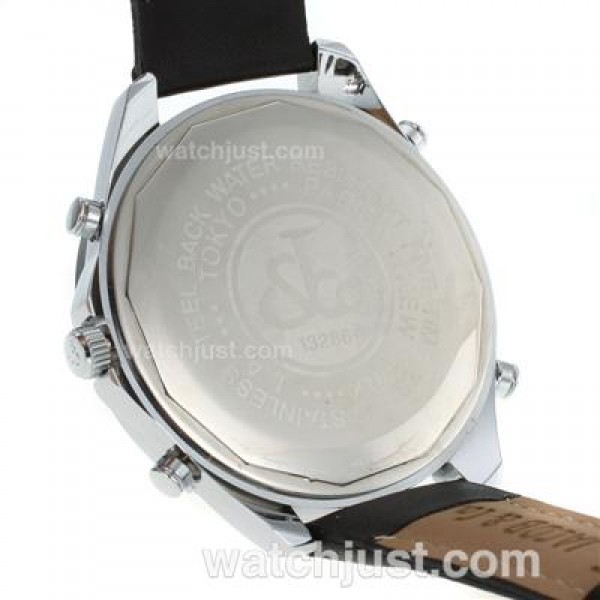Jacob & Co Classic Five Time Zone Diamond Bezel and Dial-Black Leather Strap