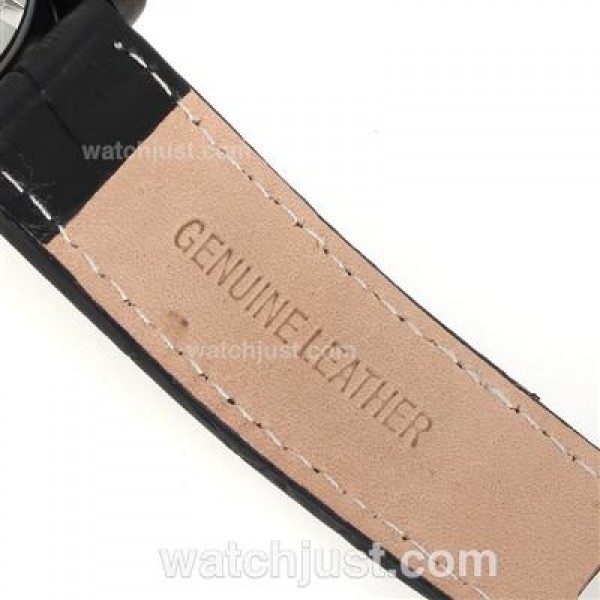 Montblanc Flyback Working Chronograph PVD Case with White Dial-Leather Strap