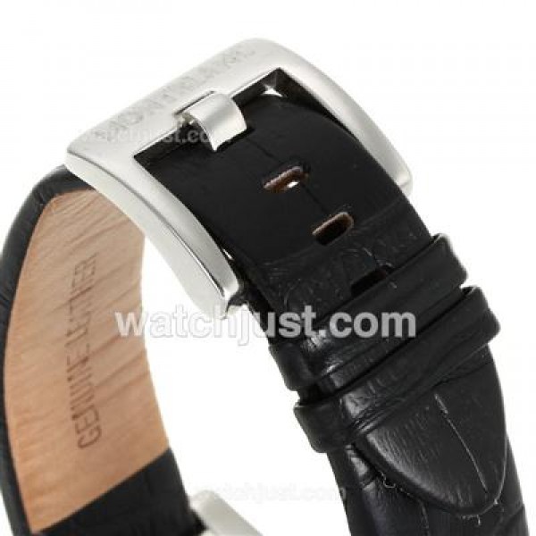 Montblanc Flyback Working Chronograph with Black Dial-Leather Strap