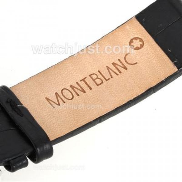 Montblanc Flyback Working Chronograph with Black Dial-Leather Strap