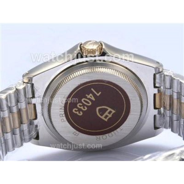 Tudor Prince Date Automatic Two Tone with Diamond Bezel-Golden Dial