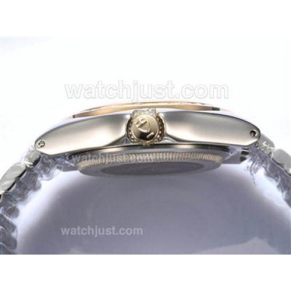 Tudor Prince Date Automatic Two Tone with Diamond Bezel-Golden Dial