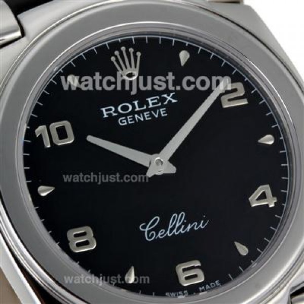 High End Rolex Cellini Replica Watches With Black Dials For Men