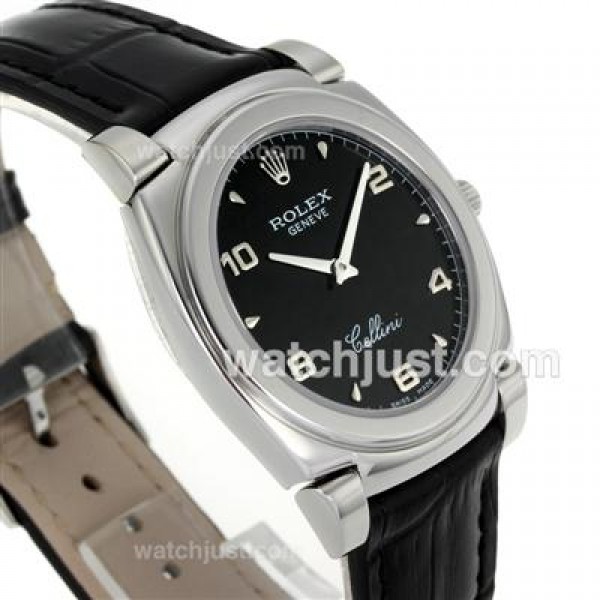 High End Rolex Cellini Replica Watches With Black Dials For Men