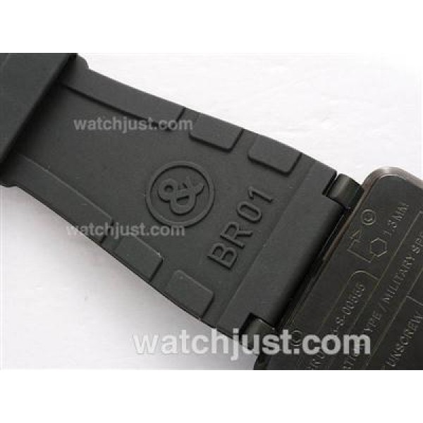 Bell & Ross BR 01-94 Chronograph Swiss ETA Movement PVD Casing with Blue Marking-Rubber Strap 46x46mm