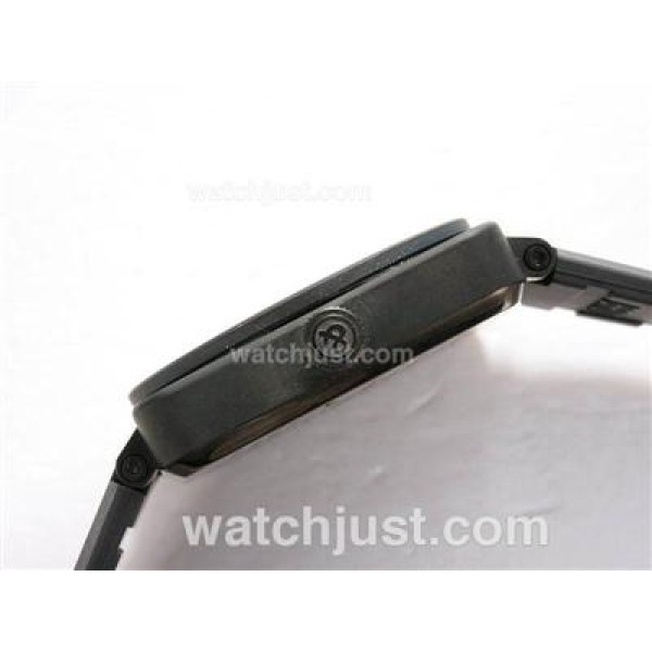 Bell & Ross BR 01-94 Chronograph Swiss ETA Movement PVD Casing with Blue Marking-Rubber Strap 46x46mm