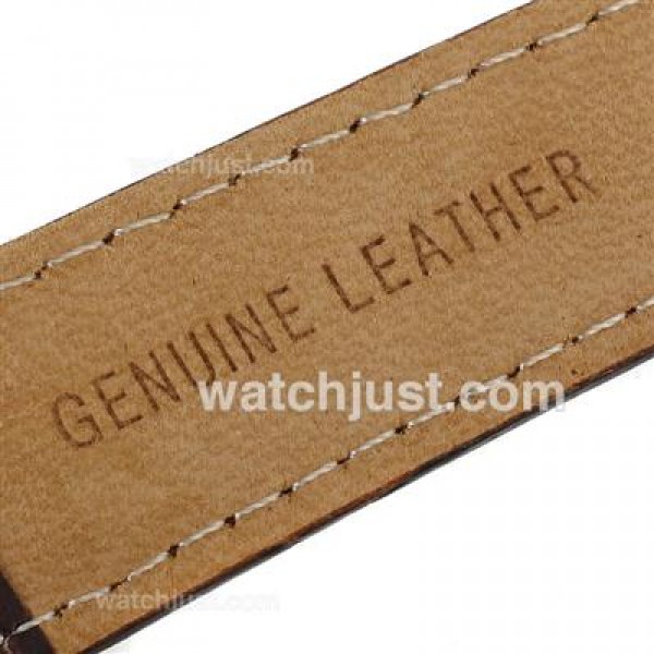 Brown Leather Strap with Golden Normal Buckle