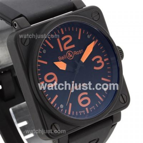 Bell & Ross BR 01-92 Swiss ETA 2892 Movement PVD Casing with Orange Marking-Rubber Strap 46x46mm