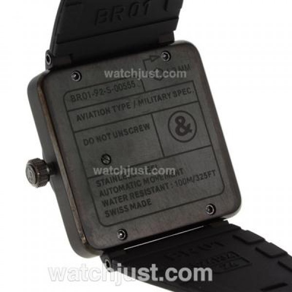 Bell & Ross BR 01-92 Swiss ETA 2892 Movement PVD Casing with Orange Marking-Rubber Strap 46x46mm