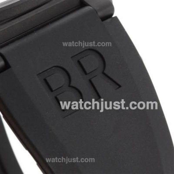 Bell & Ross BR 01-92 Swiss ETA 2892 Movement PVD Casing with Orange Marking-Rubber Strap 46x46mm