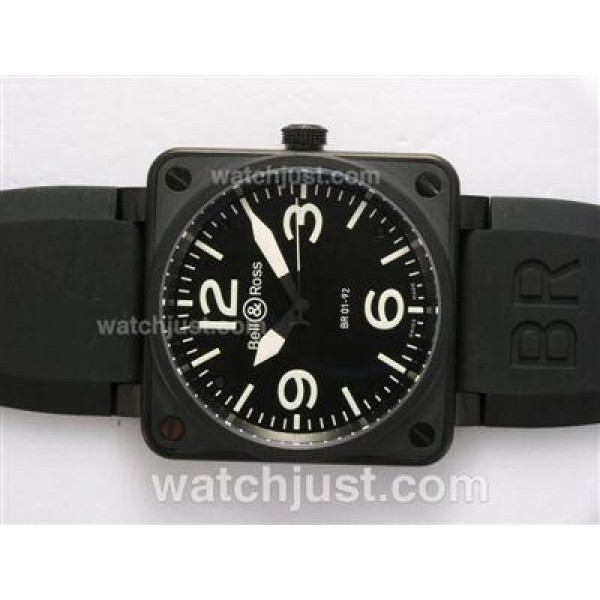 Bell & Ross BR 01-92 Swiss ETA 2892 Movement PVD Casing with Rubber Strap 46x46mm