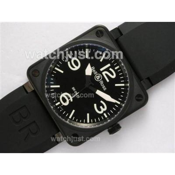 Bell & Ross BR 01-92 Swiss ETA 2892 Movement PVD Casing with Rubber Strap 46x46mm