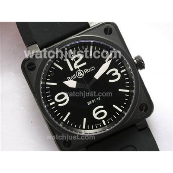 Bell & Ross BR 01-92 Swiss ETA 2892 Movement PVD Casing with Rubber Strap 46x46mm