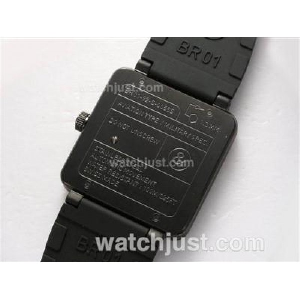 Bell & Ross BR 01-92 Swiss ETA 2892 Movement PVD Casing with Rubber Strap 46x46mm